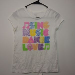 Old Navy, Large 10-12, White T-shirt